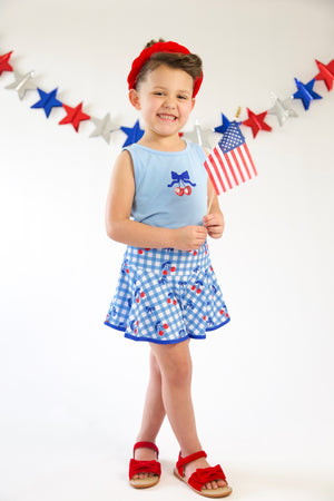 “American As Cherry Pie” Sparkle Two Piece Skort Set *Ready to Ship*