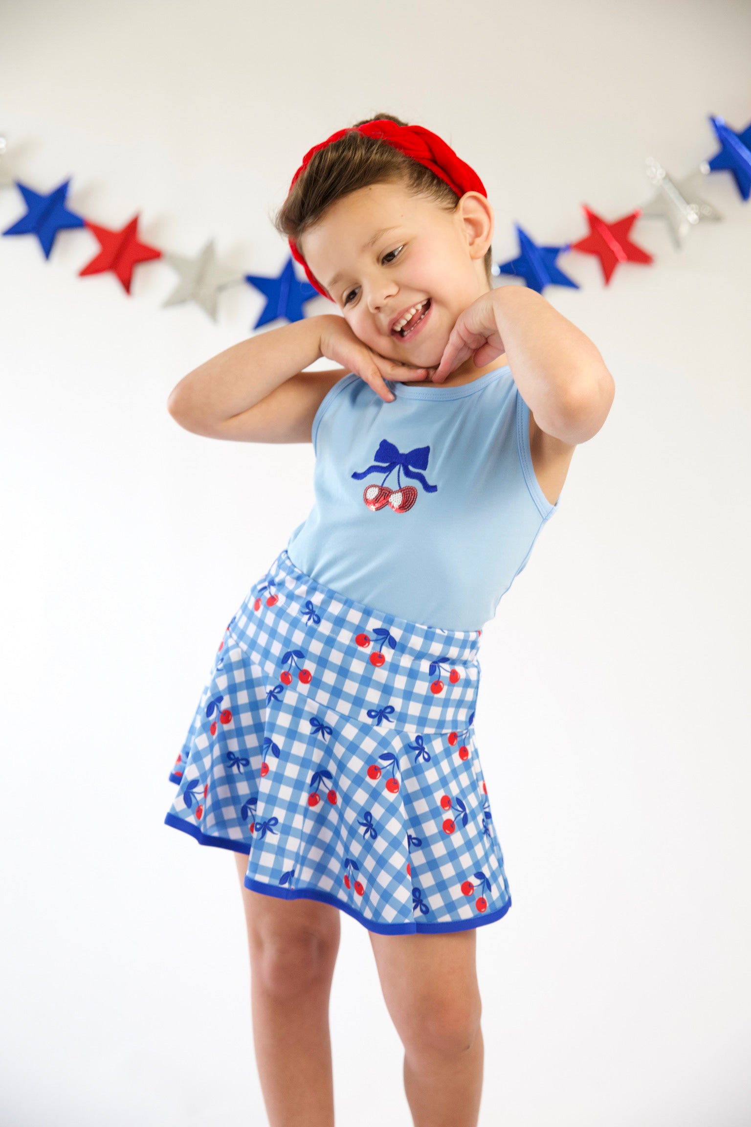 “American As Cherry Pie” Sparkle Two Piece Skort Set *Ready to Ship*