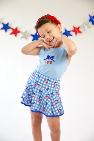 “American As Cherry Pie” Sparkle Two Piece Skort Set *Ready to Ship*