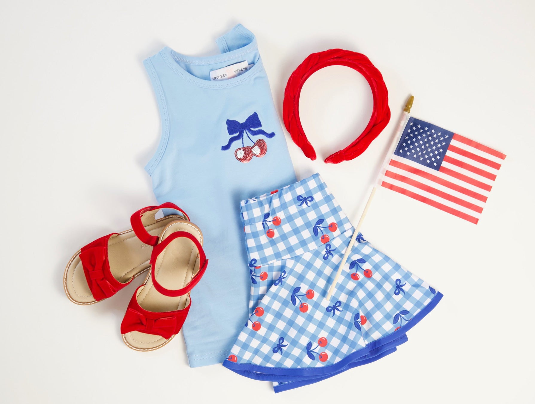 “American As Cherry Pie” Sparkle Two Piece Skort Set *Ready to Ship*