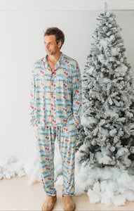 Adult Men's North Pole Express Button Down Lounge
