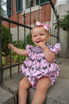 Pink Bow~tiful Bats Smocked Bubble *Ready to Ship!*