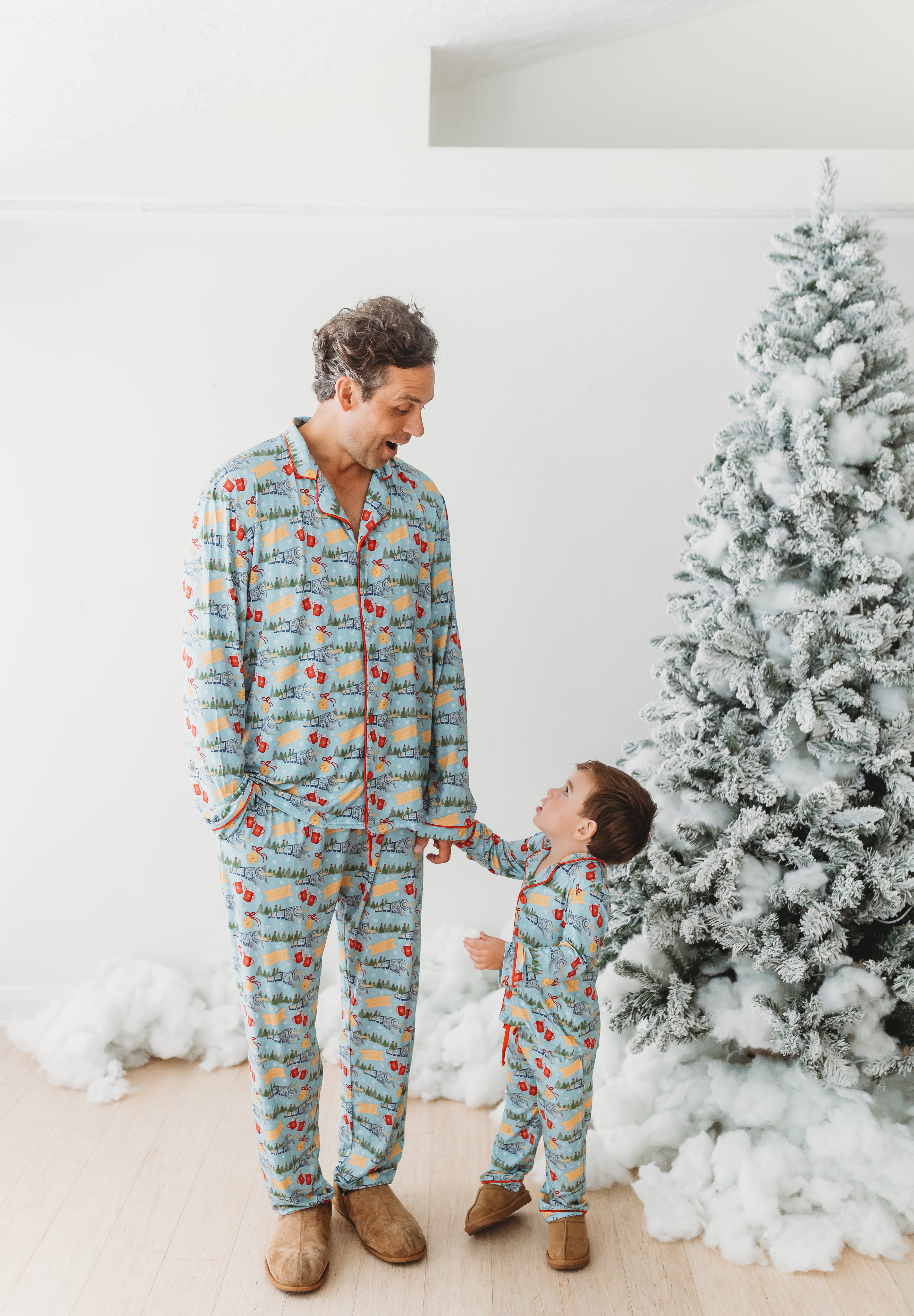 Adult Men's North Pole Express Button Down Lounge