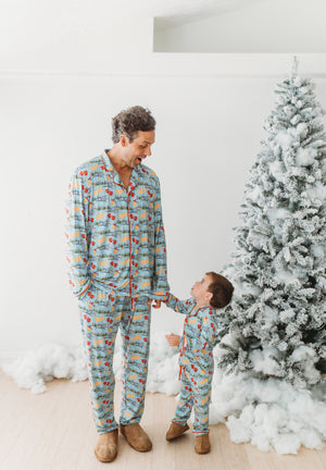 Adult Men's North Pole Express Button Down Lounge