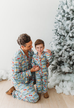 Adult Men's North Pole Express Button Down Lounge
