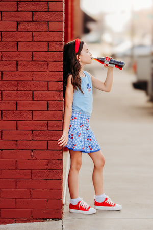 “American As Cherry Pie” Sparkle Two Piece Skort Set *Ready to Ship*