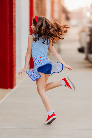 “American As Cherry Pie” Sparkle Two Piece Skort Set *Ready to Ship*
