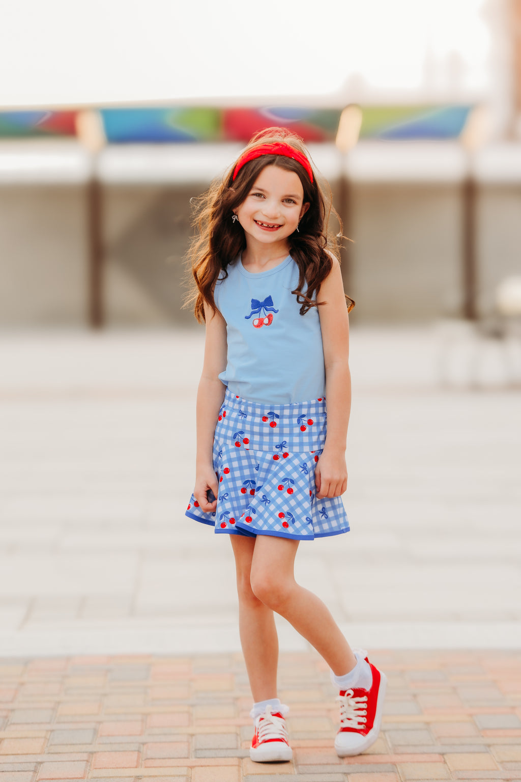 “American As Cherry Pie” Sparkle Two Piece Skort Set *Ready to Ship*