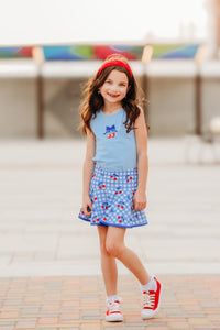 “American As Cherry Pie” Sparkle Two Piece Skort Set *Ready to Ship*