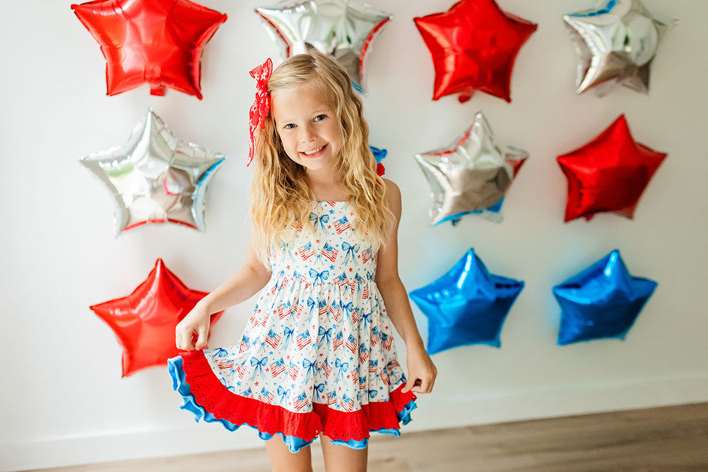 Red White & Bows! Playset with Shorts or Bloomers
