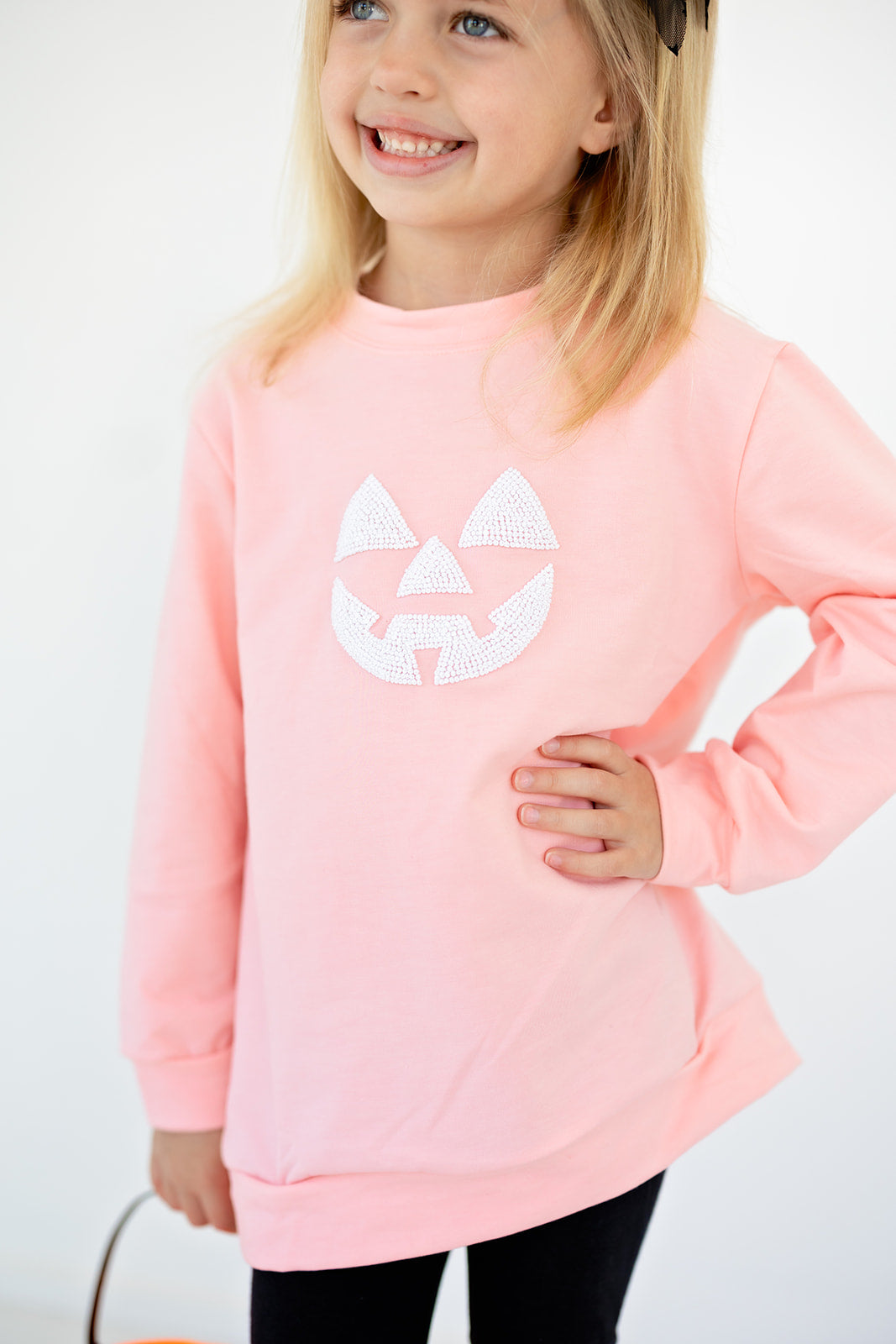 Pink French Knot Jack-O-Lantern Sweatshirt