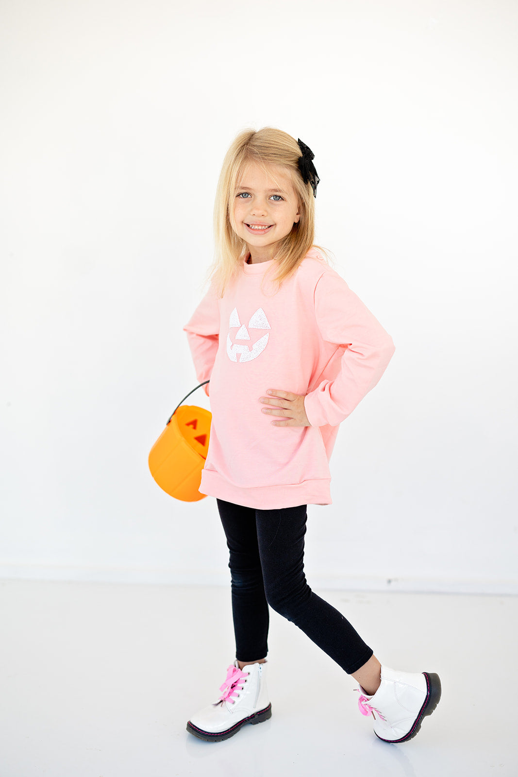 Pink French Knot Jack-O-Lantern Sweatshirt