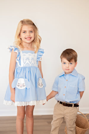 Boys Blue Gingham Shirt *In Stock*