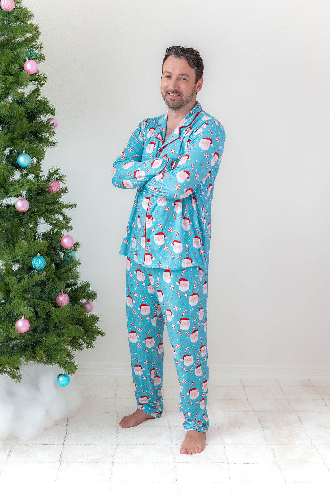 Adult Men's Santa Button Down Lounge *In Stock*