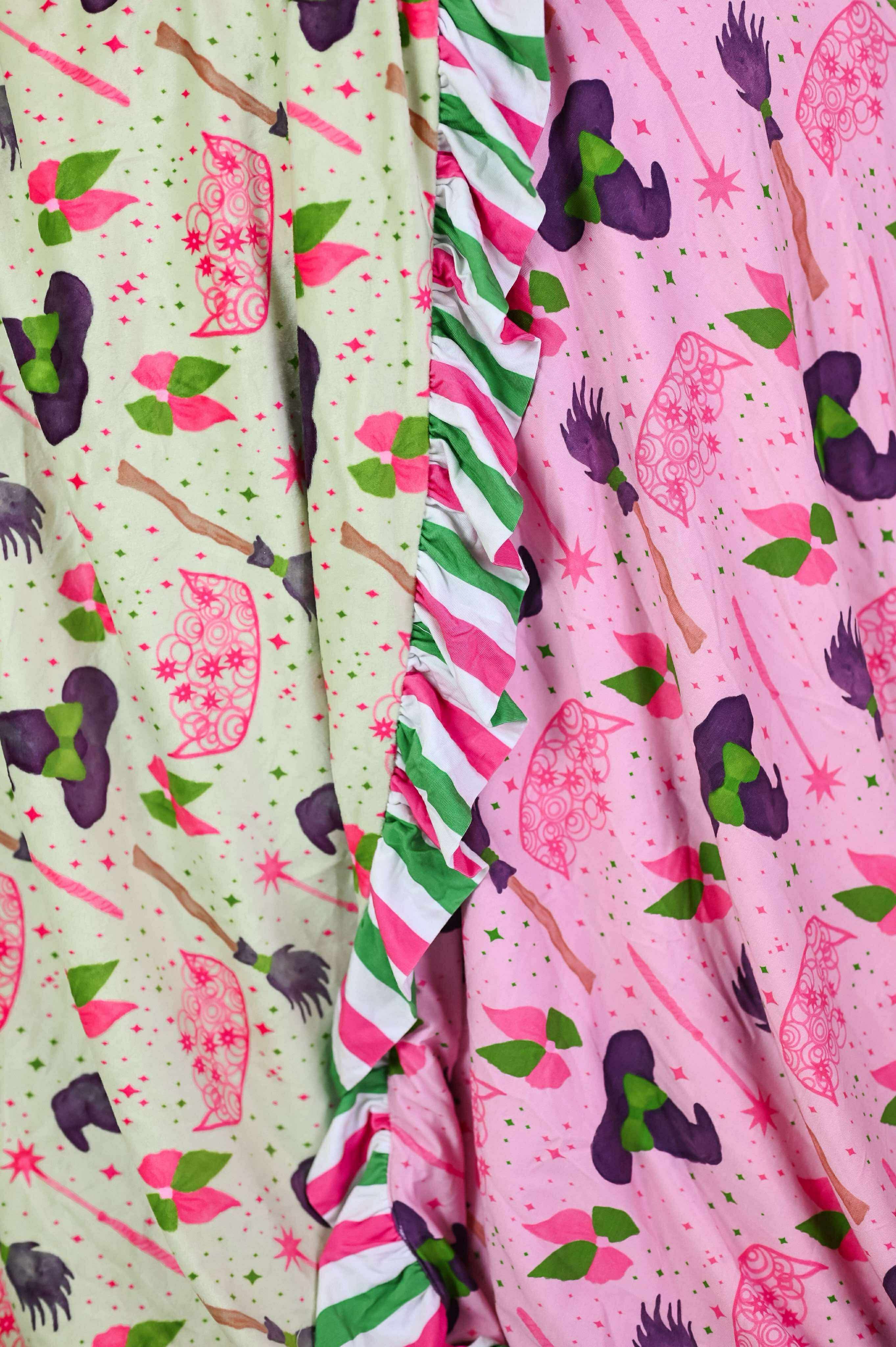 Pink Goes Good with Green Blanket *Personal Throw Size*