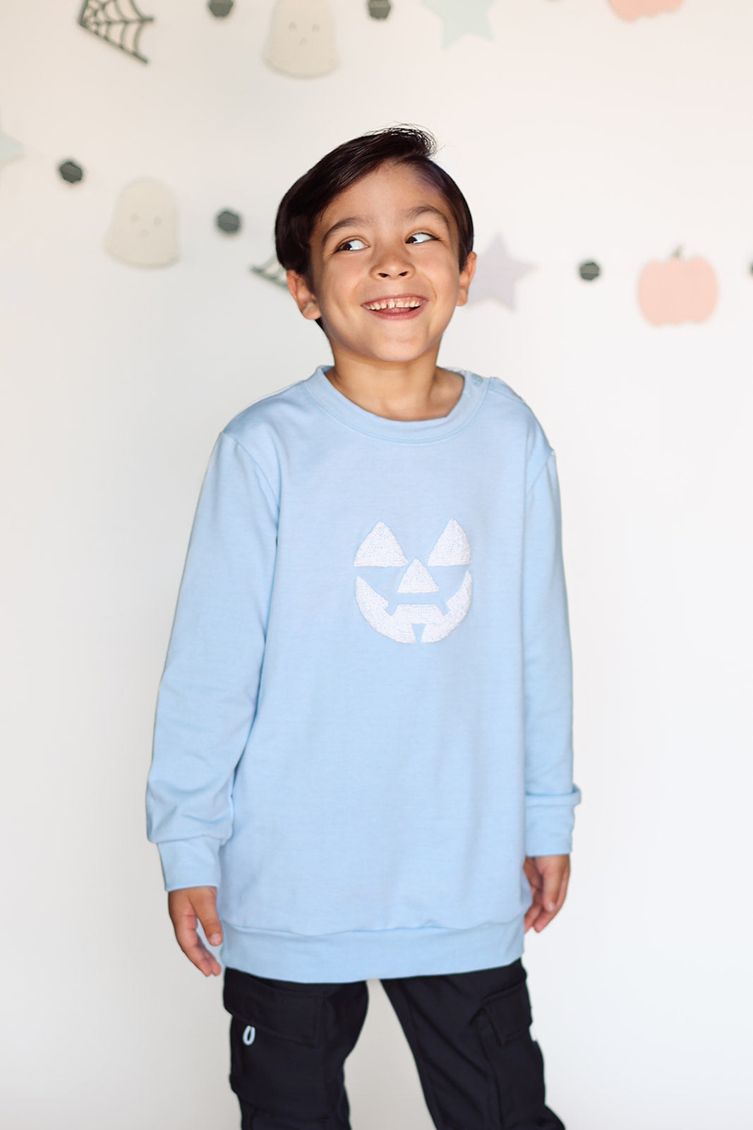 Blue French Knot Jack-O-Lantern Sweatshirt