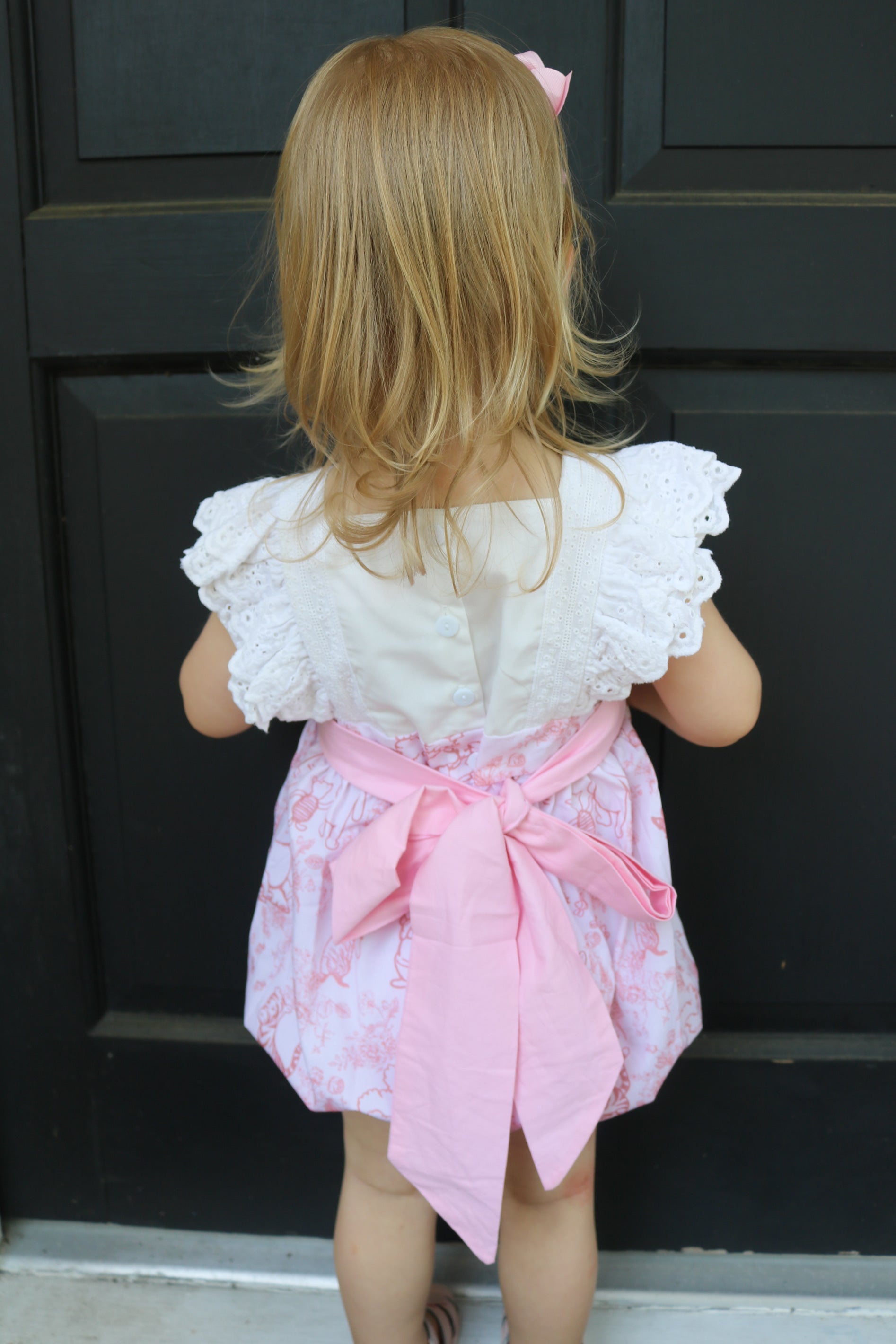 Pooh Bear Toile Smocked Bubble *In Stock*