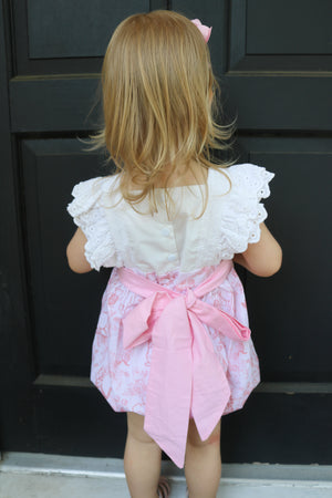 Pooh Bear Toile Smocked Bubble *In Stock*