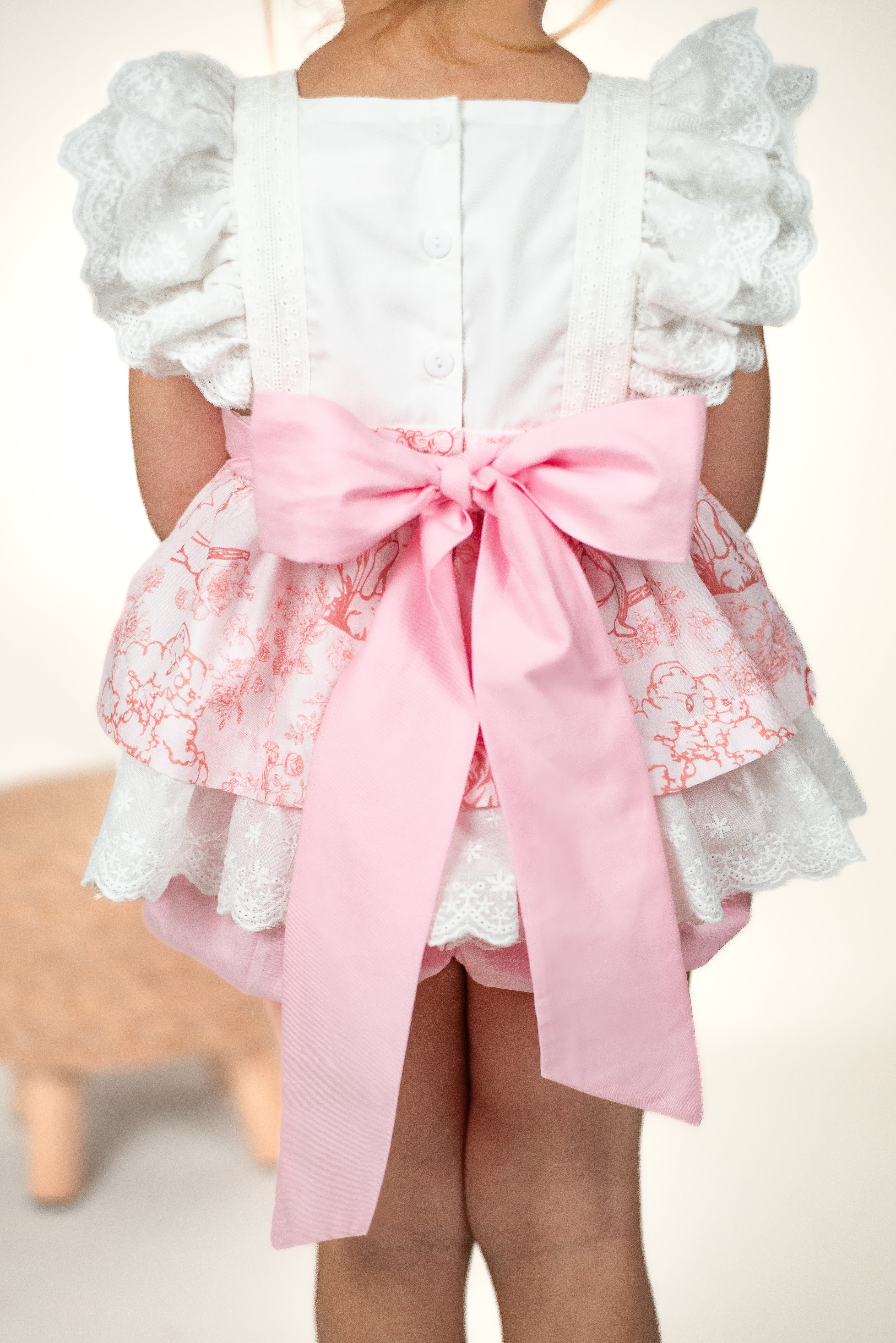 Pooh Bear Toile Smocked Diaper Set *In Stock*