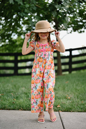 Pumpkin & Petals Leggy Romper