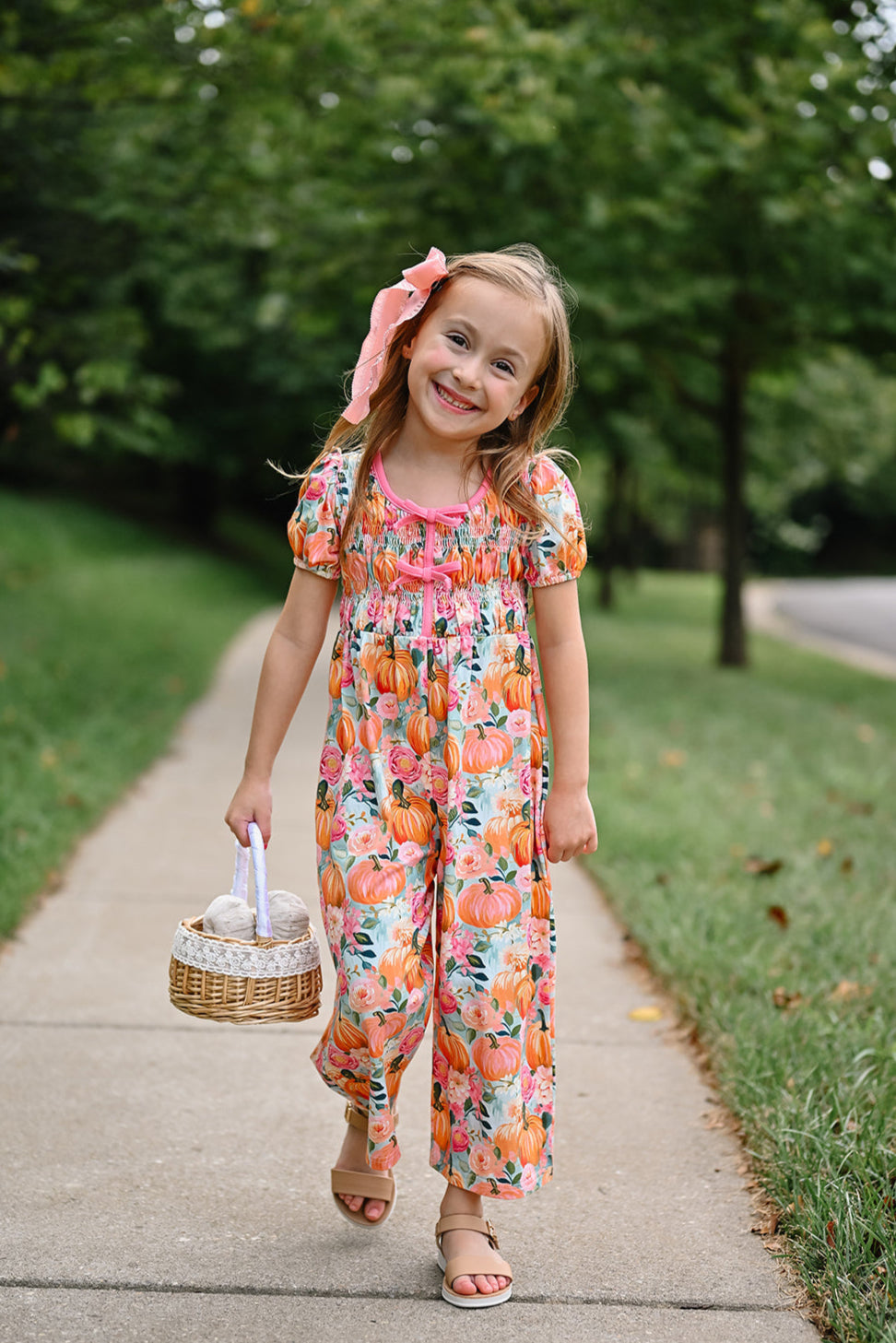 Pumpkin & Petals Leggy Romper