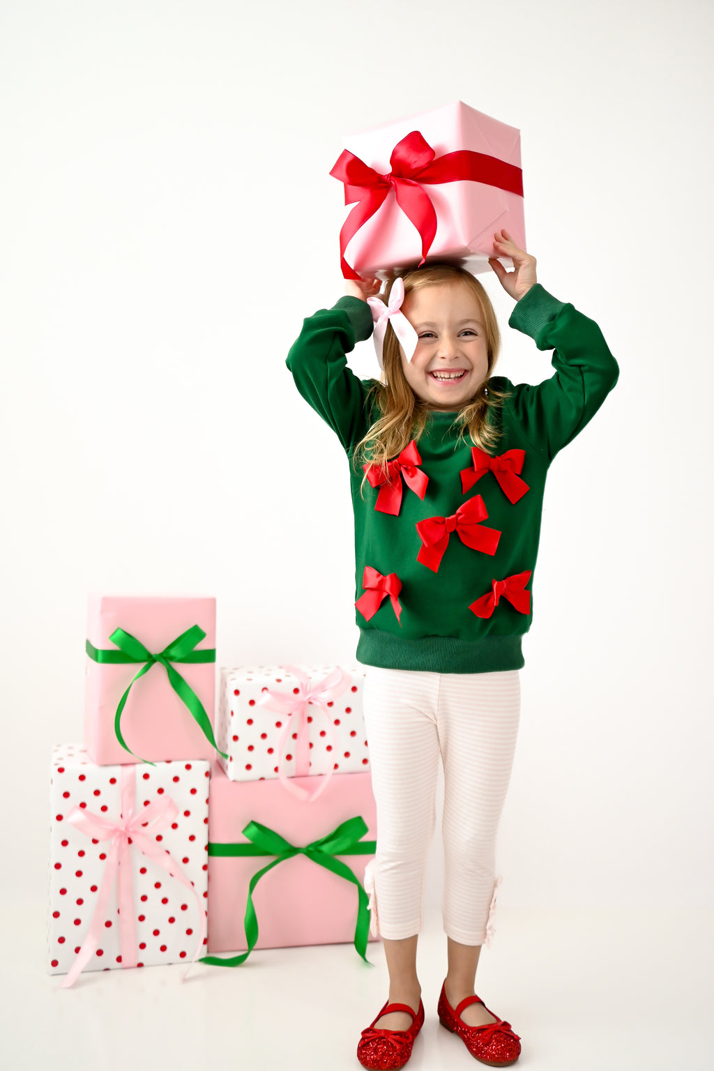 Girls Holiday Bow Sweatshirt *In Stock*