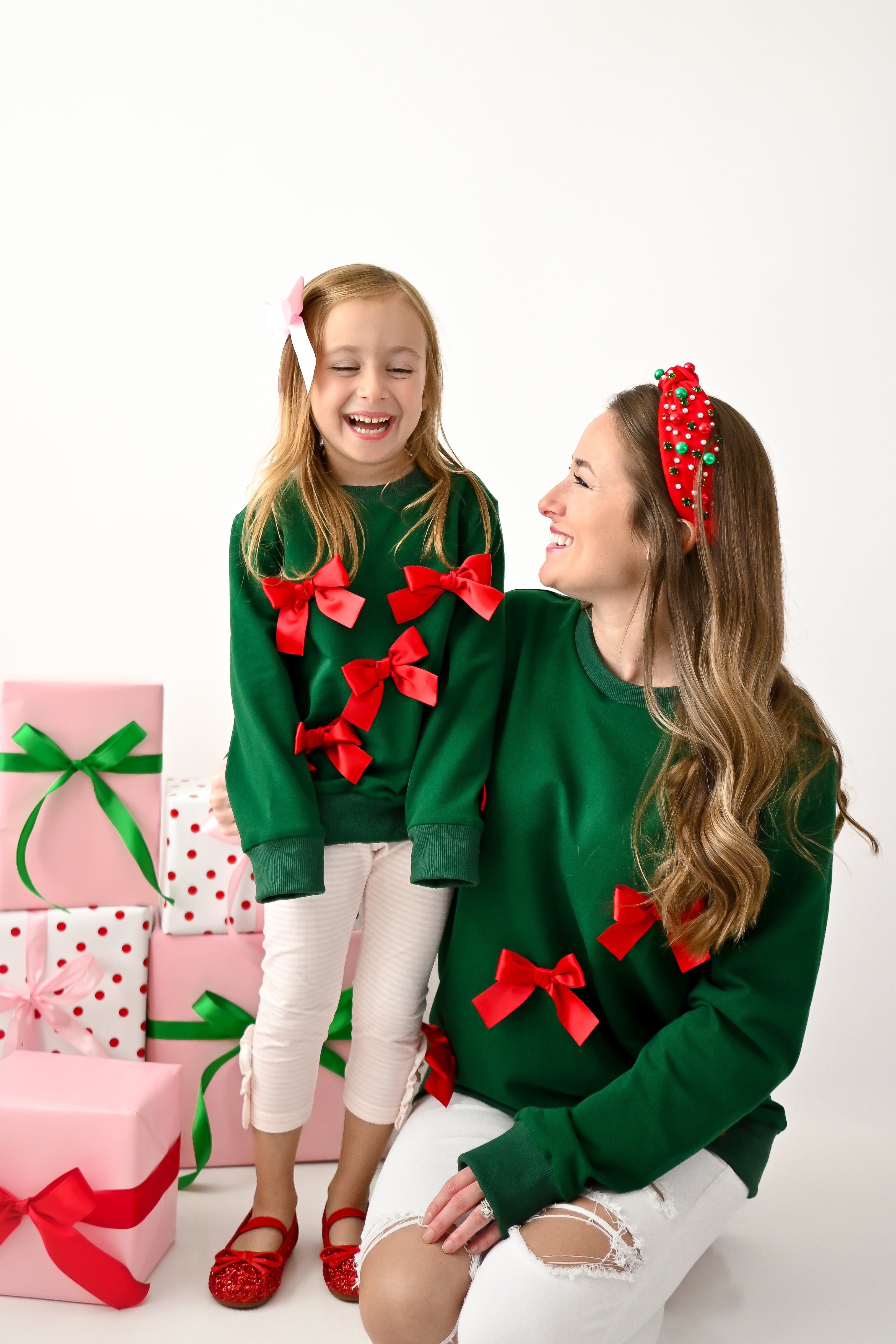 Girls Holiday Bow Sweatshirt *In Stock*