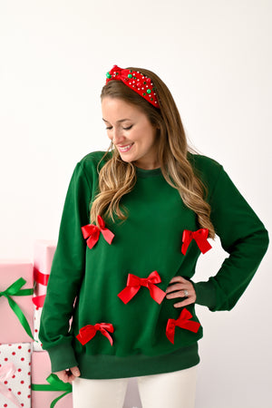 Women's Holiday Bow Sweatshirt *In Stock*