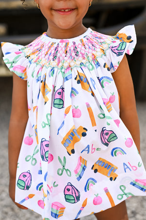 "Preschool Prep" Smocked Bloomer Set