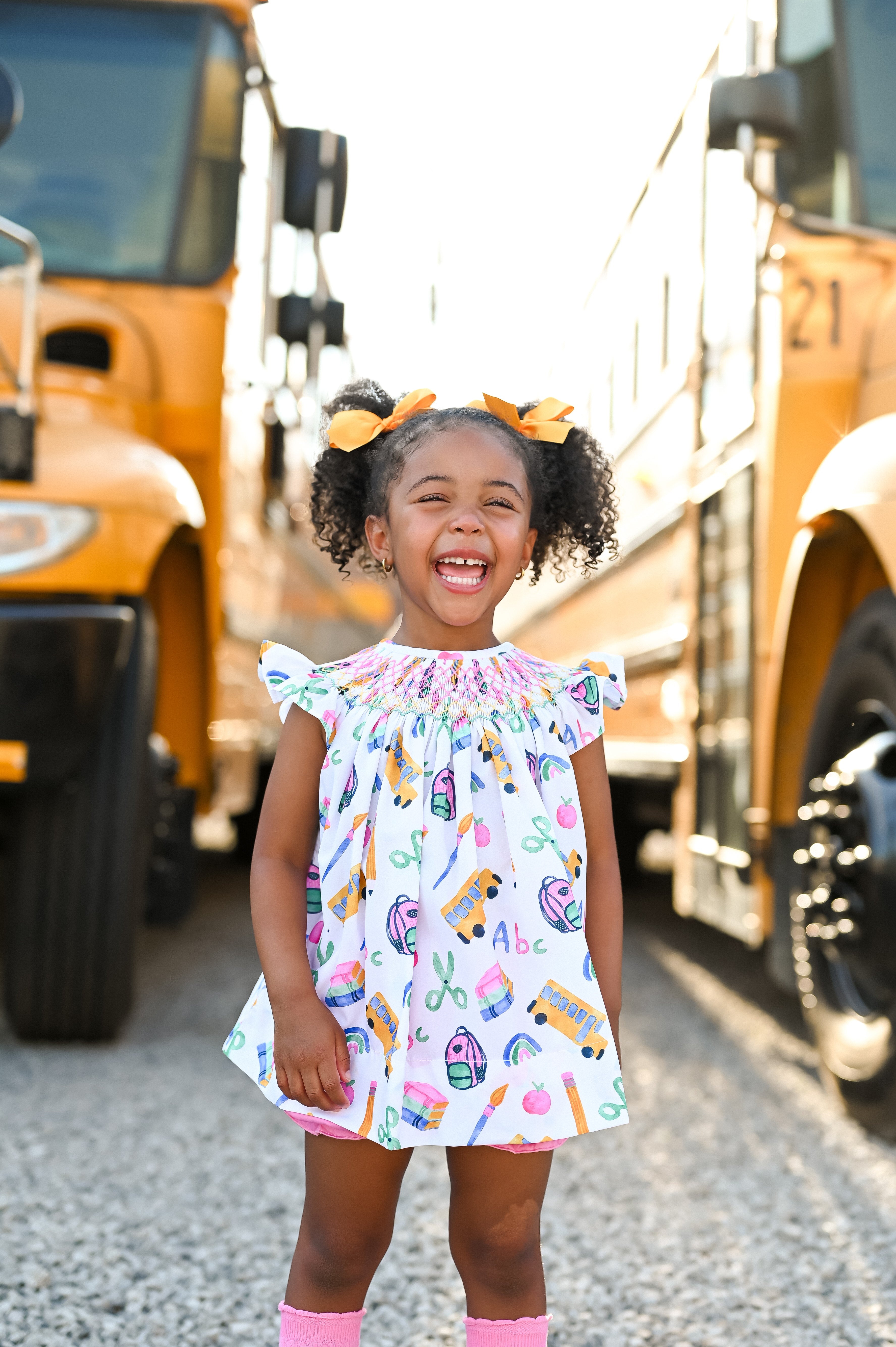 "Preschool Prep" Smocked Bloomer Set