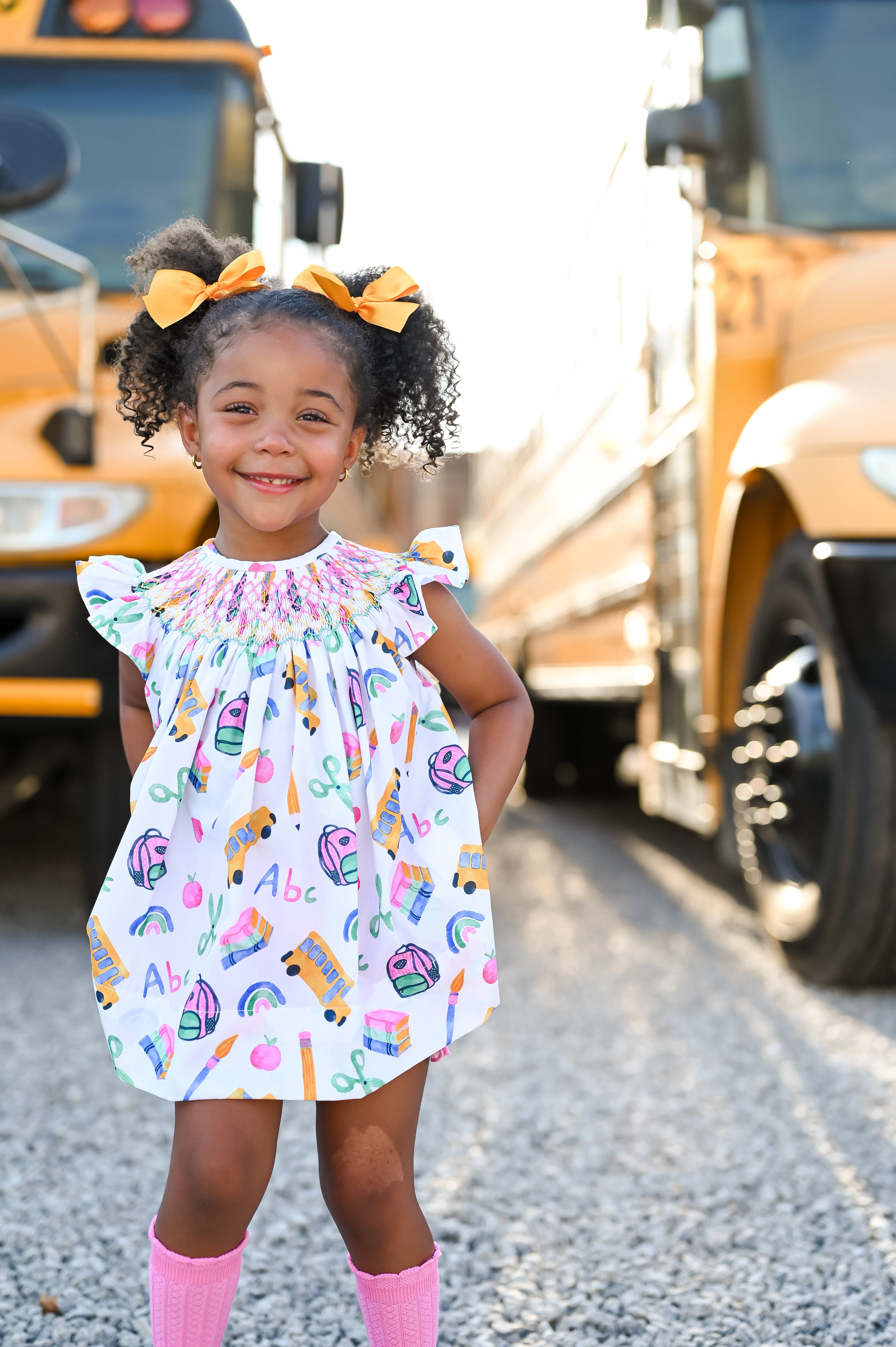 "Preschool Prep" Smocked Bloomer Set