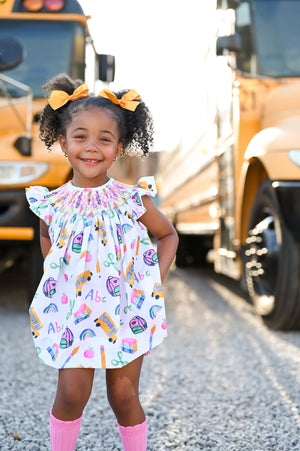 "Preschool Prep" Smocked Bloomer Set