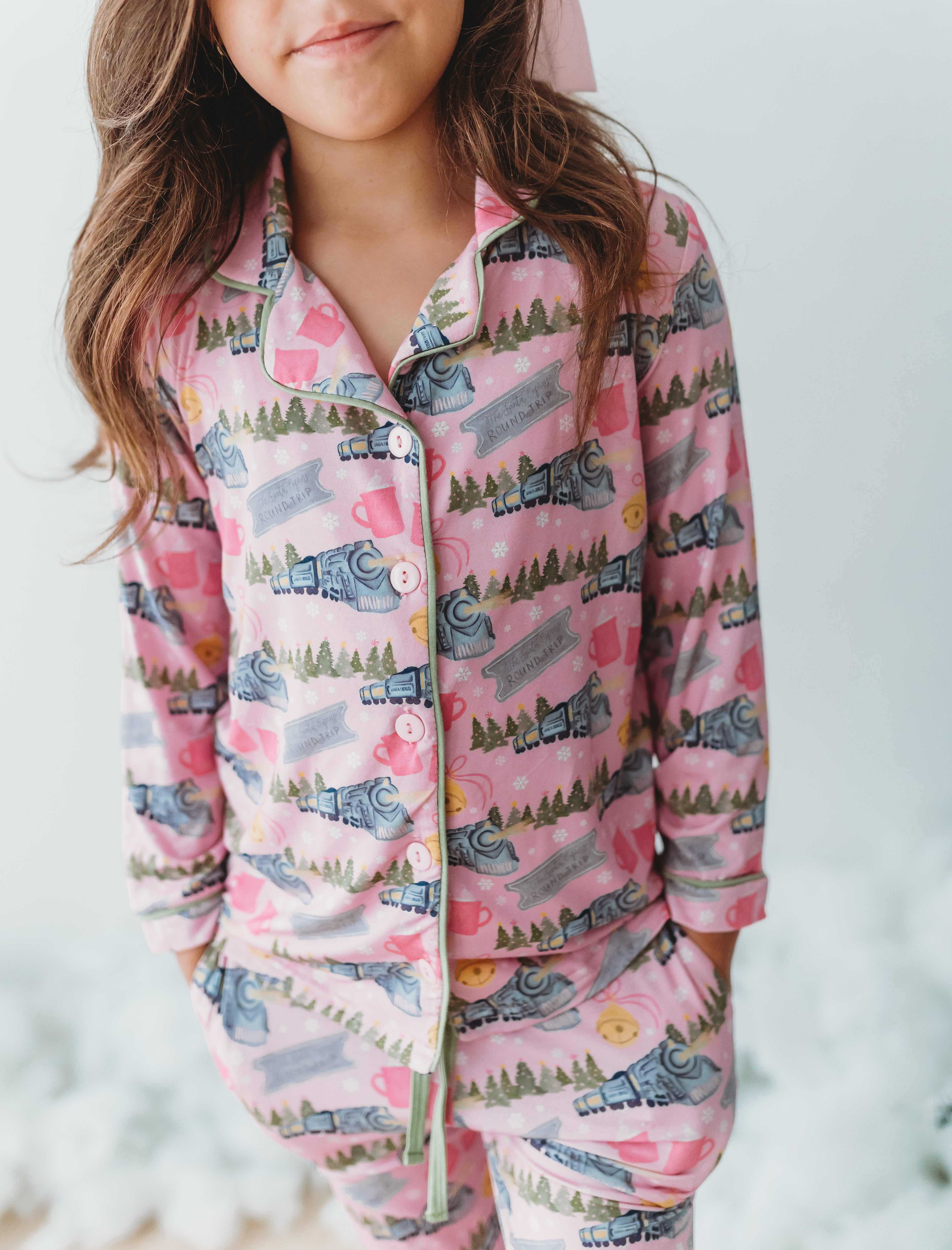 North Pole Express Girls Button Down