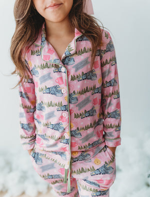 North Pole Express Girls Button Down
