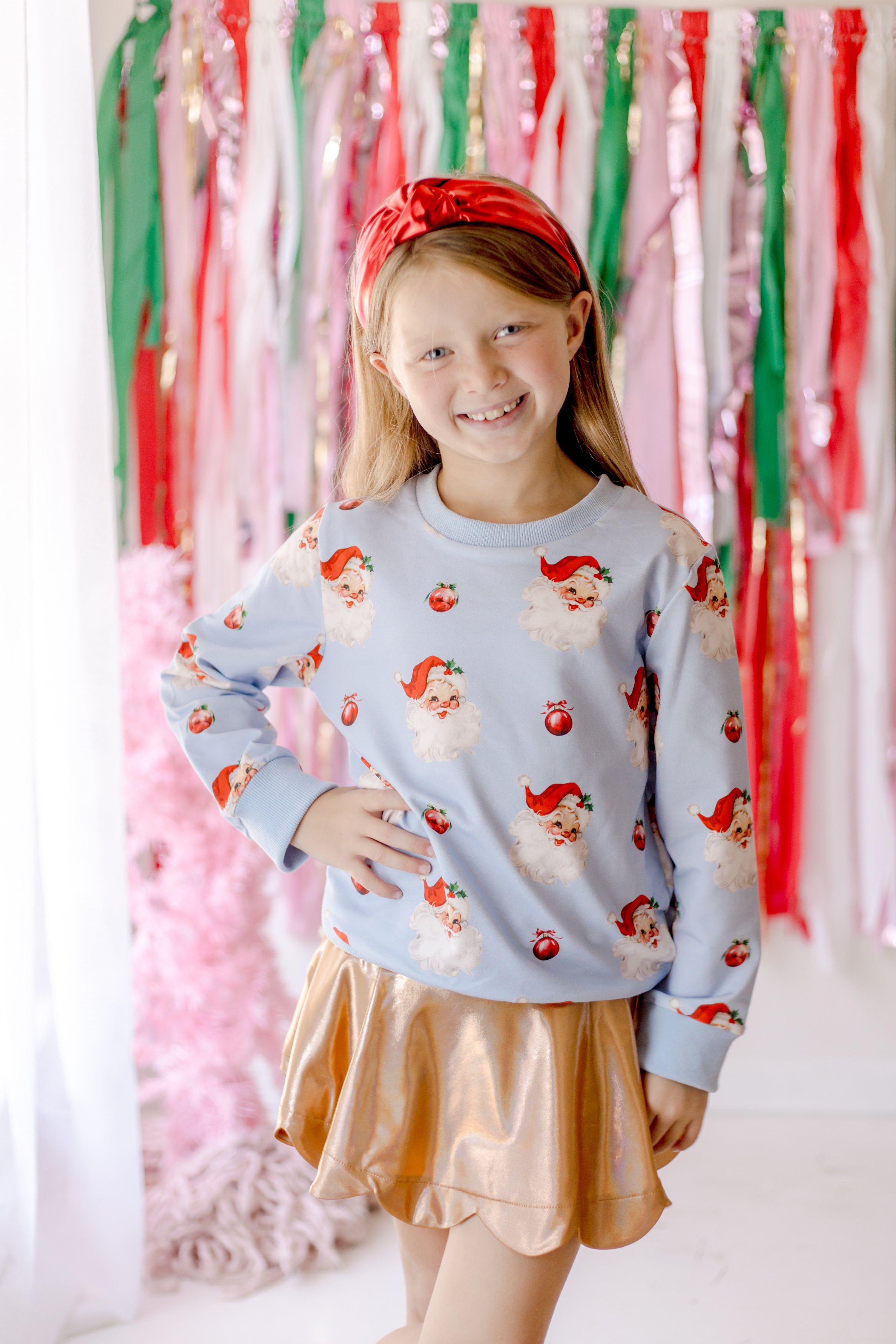 Pink & Blue Jolly Santa Sweatshirt *Pre~Order*