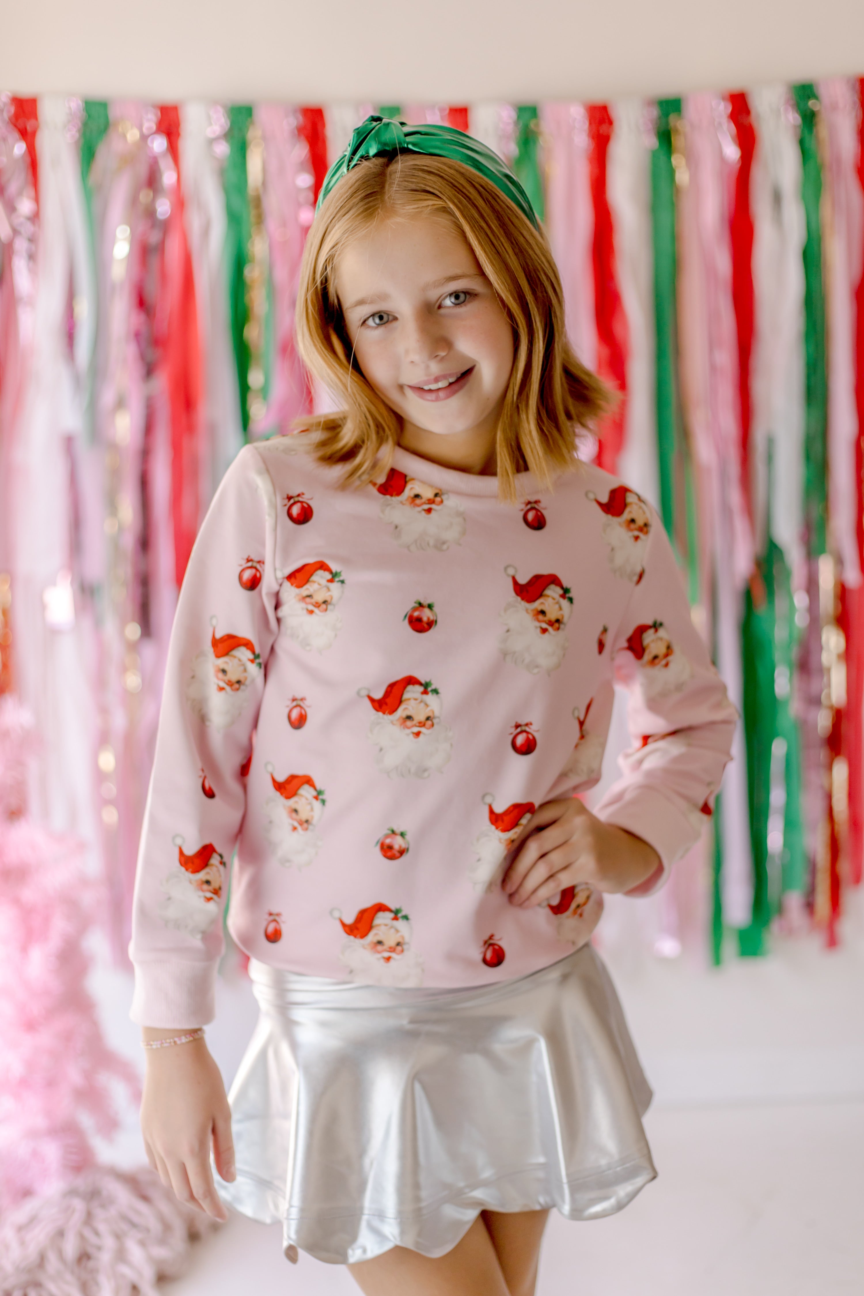 Pink & Blue Jolly Santa Sweatshirt *Pre~Order*