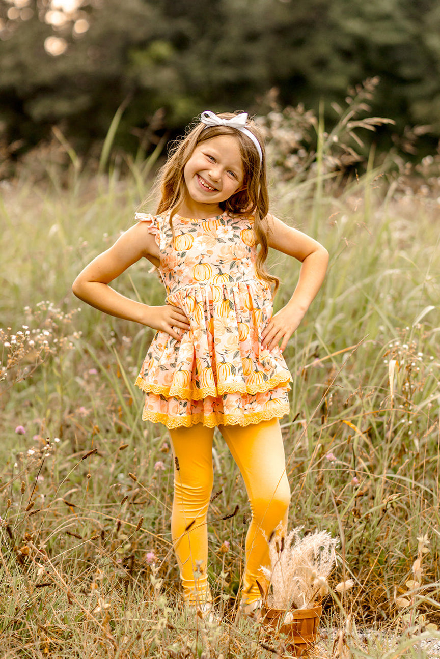 Pumpkin Patch Petals Legging Set