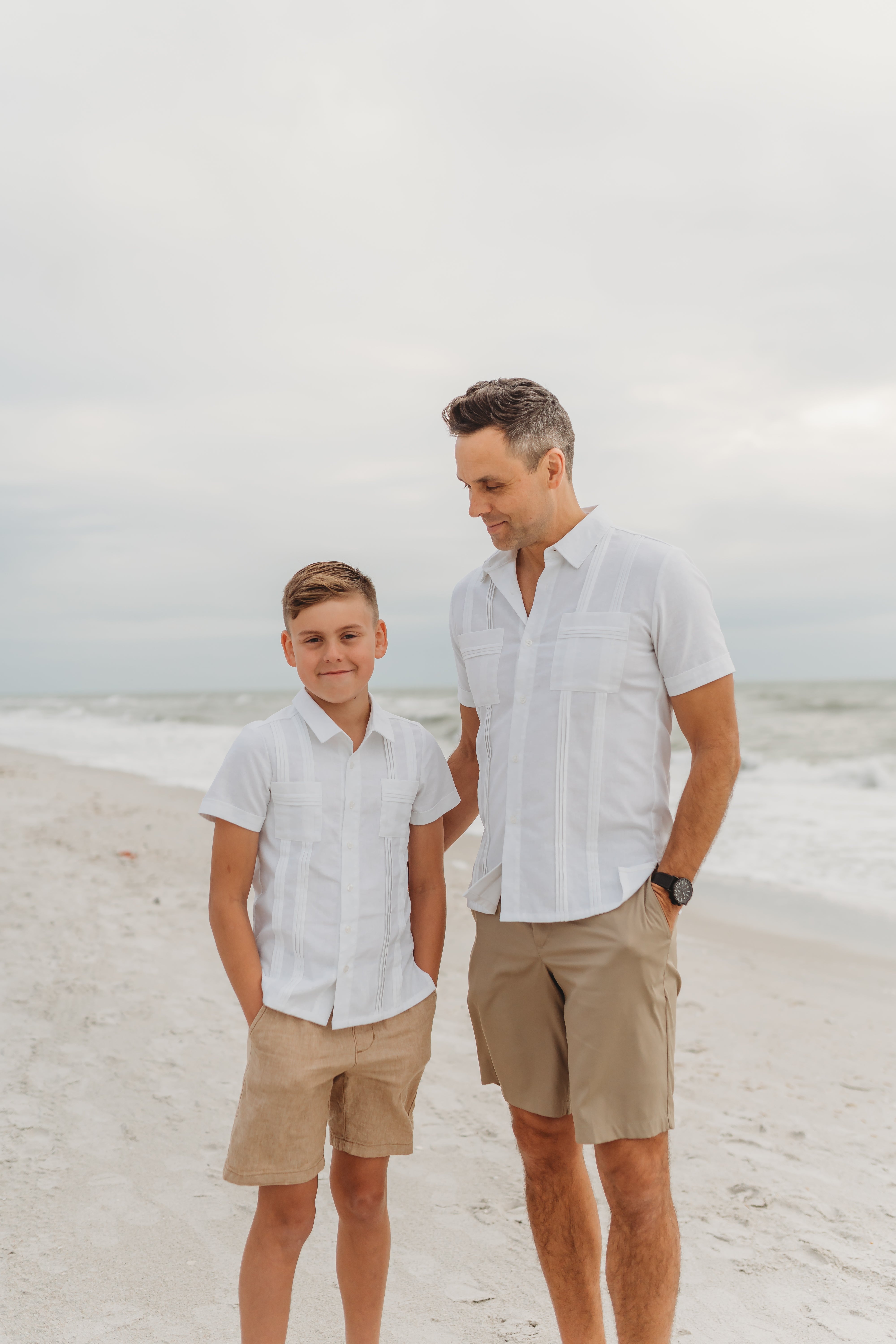 Boys Cotton Linen Button Down Beach Shirt