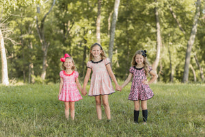 Pink Pumpkins Bow Twirl Dress with Bloomers