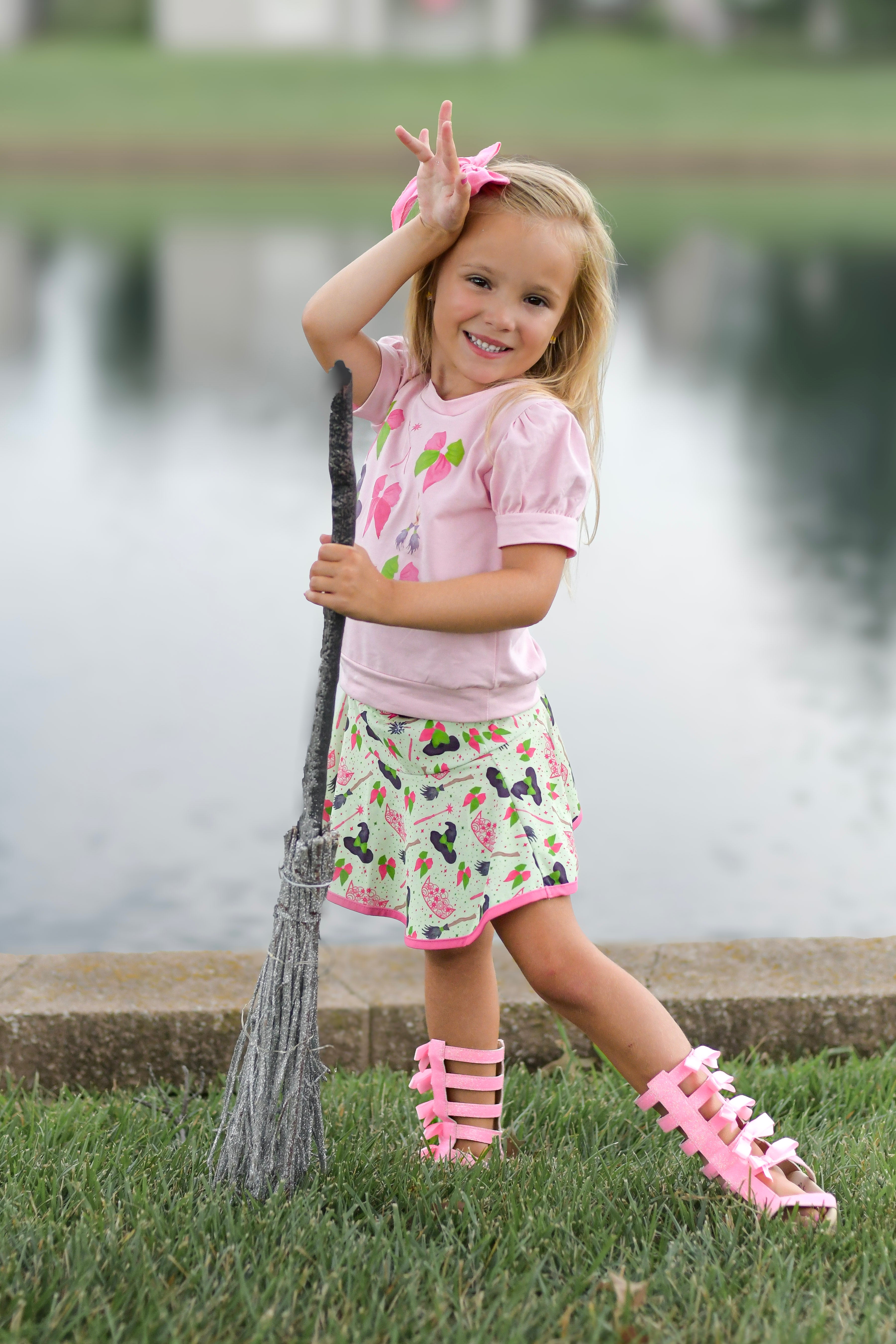 "Pink Goes Good with Green" Skort & Shirt Set