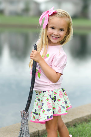 "Pink Goes Good with Green" Skort & Shirt Set