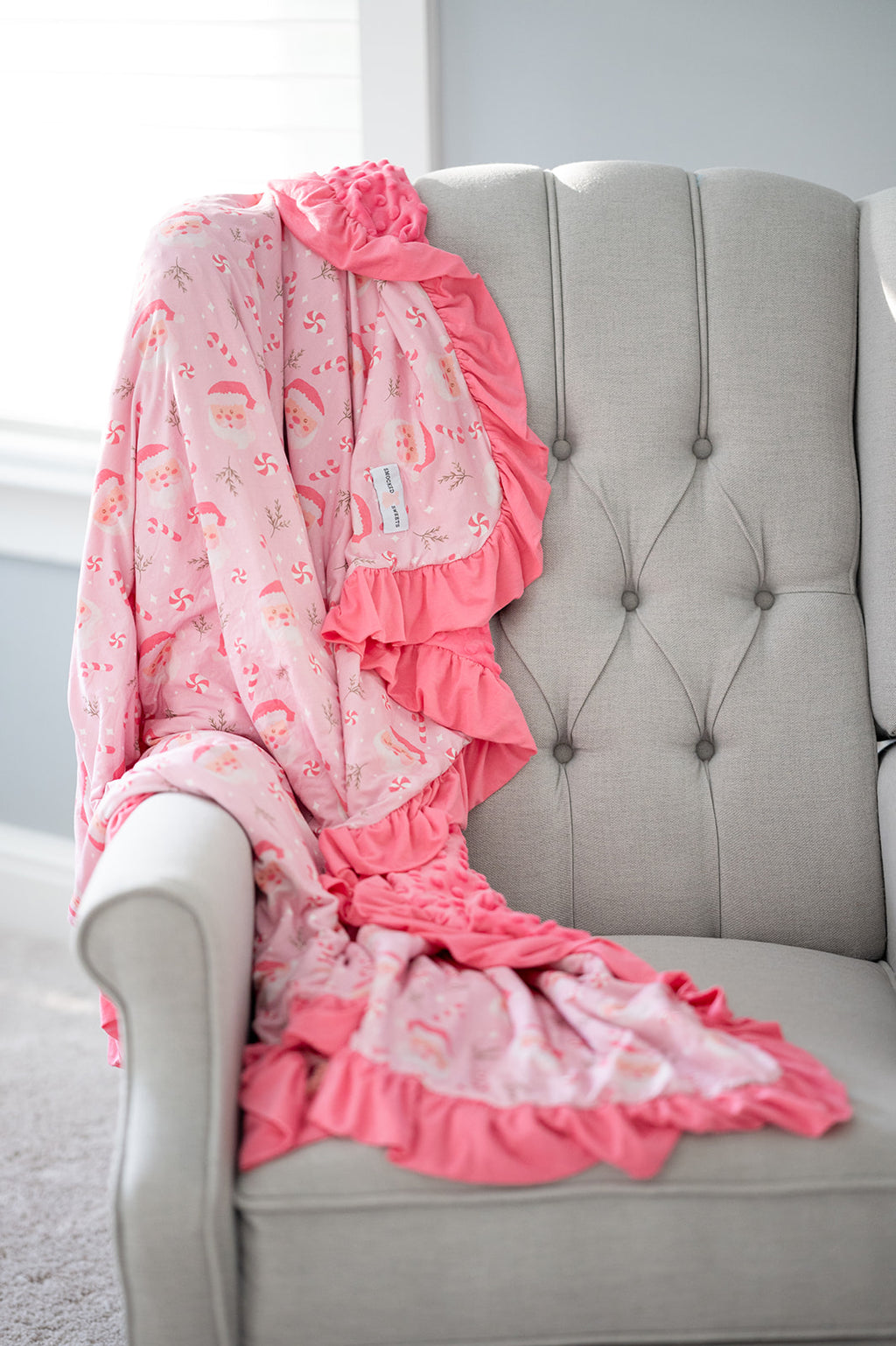 Personal Throw Pink Santa Blanket