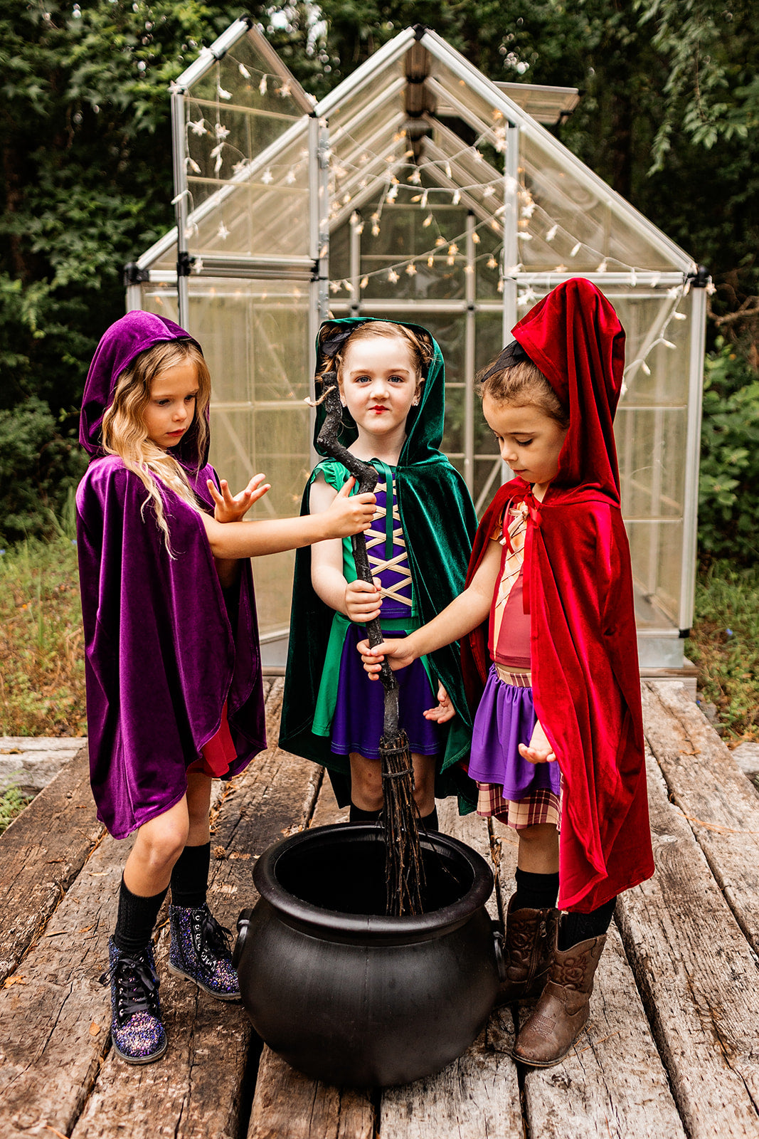 Sarah Spooky Sister Athletic Set & Purple Cape