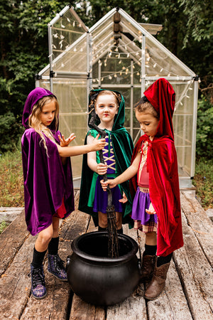 Sarah Spooky Sister Athletic Set & Purple Cape