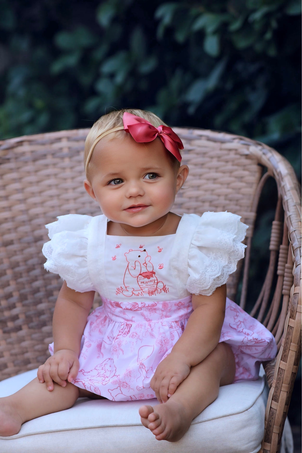 Pooh Bear Toile Smocked Bubble *In Stock*