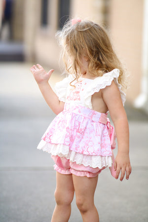 Pooh Bear Toile Smocked Diaper Set *In Stock*