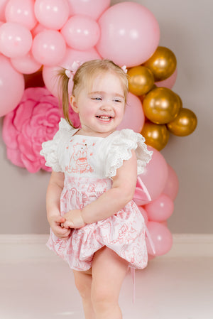 Pooh Bear Toile Smocked Bubble *In Stock*