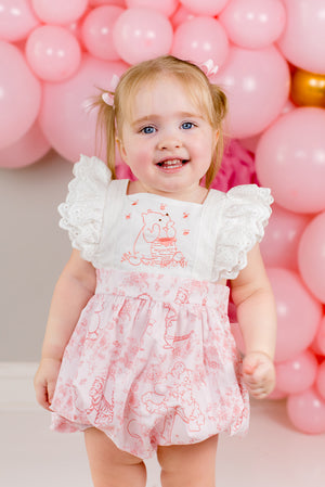 Pooh Bear Toile Smocked Bubble *In Stock*