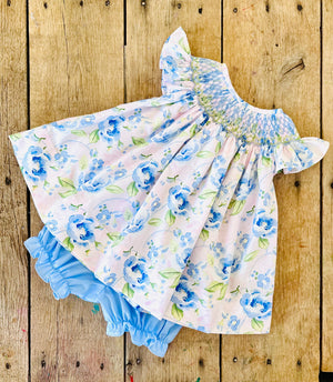 Morning Glory Smocked Floral Bloomer Set *Ready to Ship!*