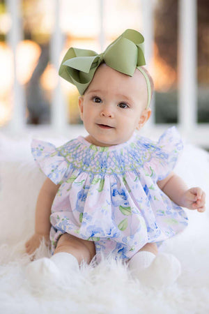 Morning Glory Smocked Floral Bubble *Ready to Ship!*